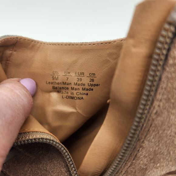 NWOT Franco Sarto Size 9M Booties Leather/Man Made‎ Upper Laced Top Stacked Heel - Picture 9 of 11